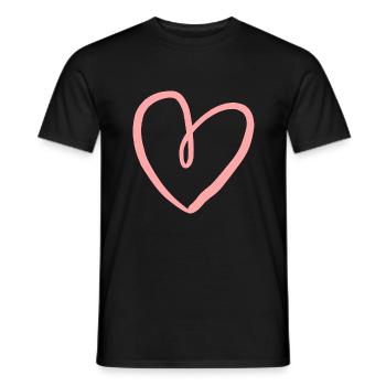 heart pink valentine's day - Men's T-Shirt - black - Front - AI Model Male 178 light (178cm)