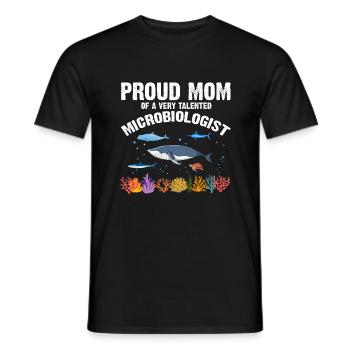 Fière Maman Microbiologie Biologie Biologiste Mer - T-shirt homme - noir - Devant - AI Model Male 178 light (178cm)
