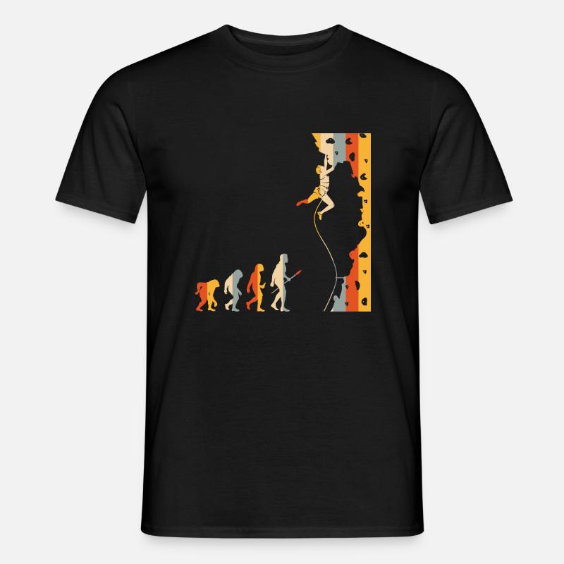 Vintage Wall Climbing Human Evolution Bouldering - Männer T-Shirt - Schwarz