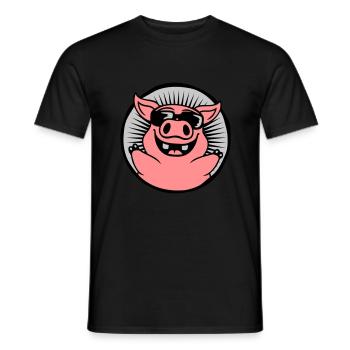 Kreis Cool Sonnenbrille Schwein - Männer T-Shirt - Schwarz - Vorne - AI Model Male 178 light (178cm)