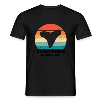 Paleontologist Designs Fossil Hunter Student - Men's T-Shirt - black - Front - AI Model Male 178 light (178cm)