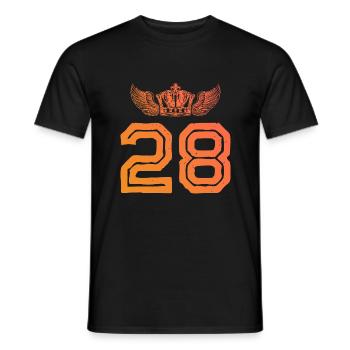 28 Zahl Krone - Männer T-Shirt - Schwarz - Vorne - AI Model Male 178 light (178cm)