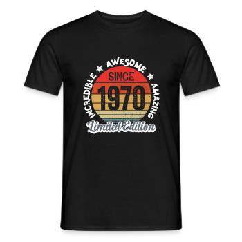 amazing since 1970 - anniversary - Men's T-Shirt - black - Front - AI Model Male 178 light (178cm)