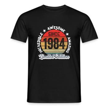 Erstaunlich seit 1984 - Jubiläum - Männer T-Shirt - Schwarz - Vorne - AI Model Male 178 light (178cm)