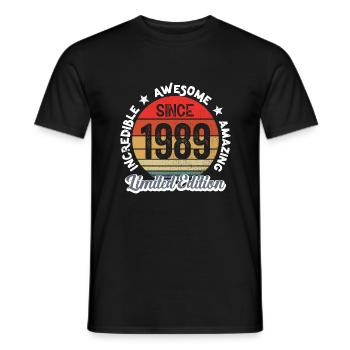 amazing since 1989 - anniversary - Men's T-Shirt - black - Front - AI Model Male 178 light (178cm)
