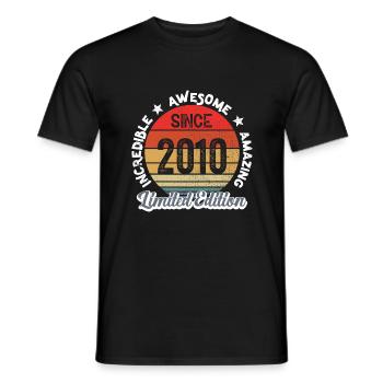 amazing since 2010 - anniversary - Men's T-Shirt - black - Front - AI Model Male 178 light (178cm)