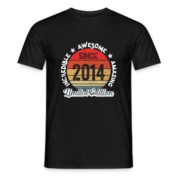 Erstaunlich seit 2014 - Jubiläum - Männer T-Shirt - Schwarz - Vorne - AI Model Male 178 light (178cm)