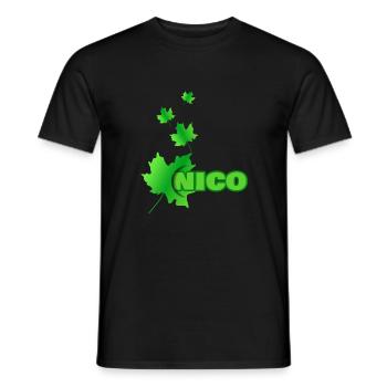 Ahornblatt für Nico - Männer T-Shirt - Schwarz - Vorne - AI Model Male 178 light (178cm)