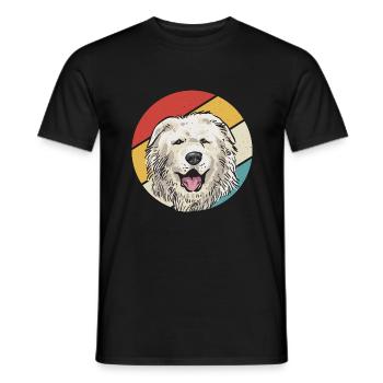 Great Pyrenees Dog Retro Vintage Pyrenees - Men's T-Shirt - black - Front - AI Model Male 178 light (178cm)