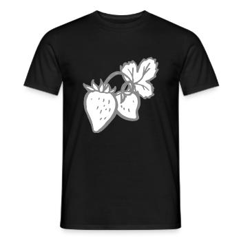 Strawberries Fruits Funny gift idea Fruit growing - Men's T-Shirt - black - Front - AI Model Male 178 light (178cm)