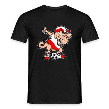 Fußballfan Tyrannosaurus T Rex Fußball Polen - Männer T-Shirt - Schwarz - Vorne - AI Model Male 178 light (178cm)
