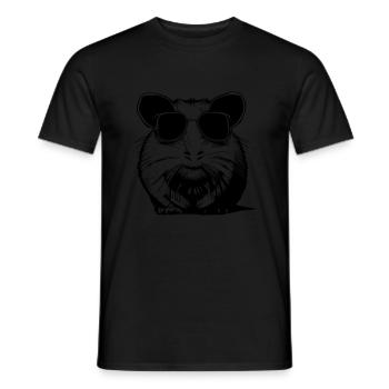 Guinea pig cool sunglasses funny vector 1 - Men's T-Shirt - black - Front - AI Model Male 178 light (178cm)