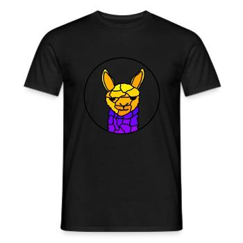 Lama, yellow blue - Männer T-Shirt - Schwarz - Vorne - AI Model Male 178 light (178cm)