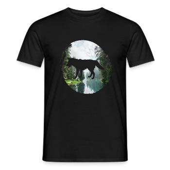 Sea Water Beach - Men's T-Shirt - black - Front - AI Model Male 178 light (178cm)
