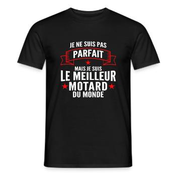 pas parfait mais le meilleur motard du monde - T-shirt homme - noir - Devant - AI Model Male 178 light (178cm)