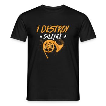 I Destroy Silence Horn Player Hornist - Männer T-Shirt - Schwarz - Vorne - AI Model Male 178 light (178cm)