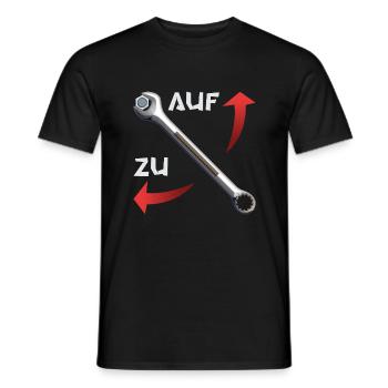 Schraubenschlüssel auf zu2 - Männer T-Shirt - Schwarz - Vorne - AI Model Male 178 light (178cm)