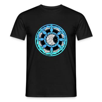 Karife Moon Mandala 4 ronde turquoise - T-shirt homme - noir - Devant - AI Model Male 178 light (178cm)