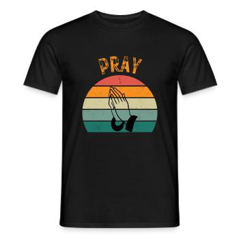 T shirts - betende Hände - Männer T-Shirt - Schwarz - Vorne - AI Model Male 178 light (178cm)