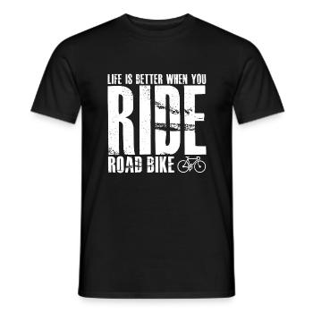 Ride Road Bike - Men's T-Shirt - black - Front - AI Model Male 178 light (178cm)