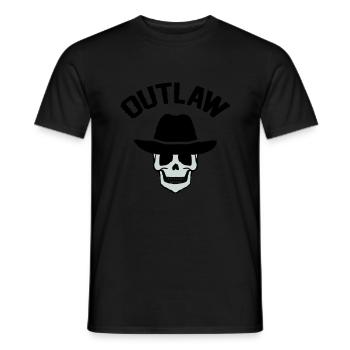 Cowboy Skull Outlaw - Men's T-Shirt - black - Front - AI Model Male 178 light (178cm)