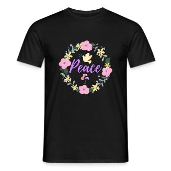 Paix - T-shirt homme - noir - Devant - AI Model Male 178 light (178cm)