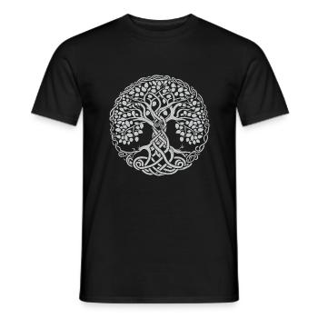 Celtic Gaelic Tree of Life - Men's T-Shirt - black - Front - AI Model Male 178 light (178cm)