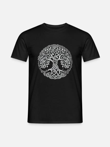 Keltisch-gälischer Baum des Lebens - Männer T-Shirt - Schwarz