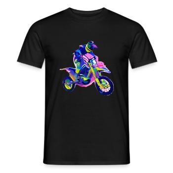 Motorcross Motorcycle Motorcycle Fan Motorcyclist - Men's T-Shirt - black - Front - AI Model Male 178 light (178cm)