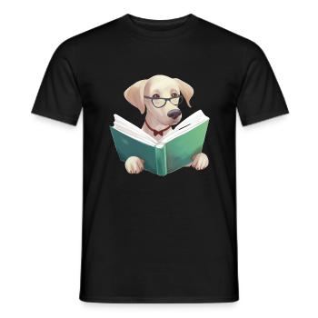 Hunde Bücher Labrador Buch Hund Lesen Hundehalter - Männer T-Shirt - Schwarz - Vorne - AI Model Male 178 light (178cm)