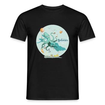 Bodensee-Party mit Oktopus - Männer T-Shirt - Schwarz - Vorne - AI Model Male 178 light (178cm)