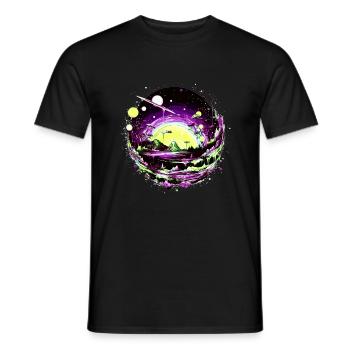 Regarder les étoiles dans un système solaire extraterrestre - T-shirt homme - noir - Devant - AI Model Male 178 light (178cm)
