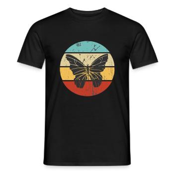 Vinntage Schmetterlings-Design - Männer T-Shirt - Schwarz - Vorne - AI Model Male 178 light (178cm)