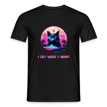 I do what I want - Ich mache was ich will Katze - Männer T-Shirt - Schwarz - Vorne - AI Model Male 178 light (178cm)