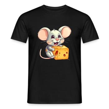Mächtige Mäuseabenteuer eines Cartoon-Nagetiers 2 - Männer T-Shirt - Schwarz - Vorne - AI Model Male 178 light (178cm)