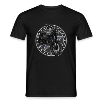 Schwalbe Scrambler // Illustration - Männer T-Shirt - Schwarz - Vorne - AI Model Male 178 light (178cm)