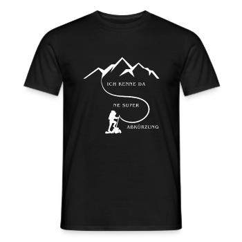 I know a great shortcut; Wander; Mountains - Men's T-Shirt - black - Front - AI Model Male 178 light (178cm)