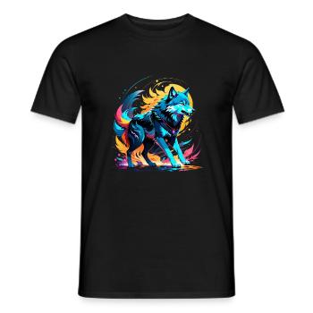 Wolf in Color - Men's T-Shirt - black - Front - AI Model Male 178 light (178cm)