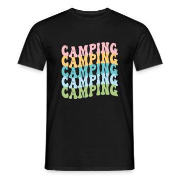 Retro Camping - Men's T-Shirt - black - Front - AI Model Male 178 light (178cm)