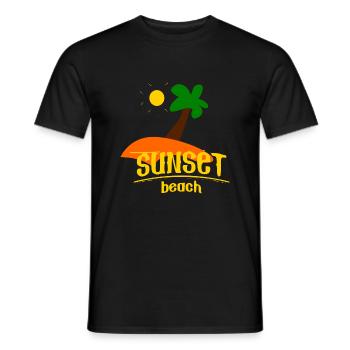 sunset beachlustige Zeichnung - Männer T-Shirt - Schwarz - Vorne - AI Model Male 178 light (178cm)