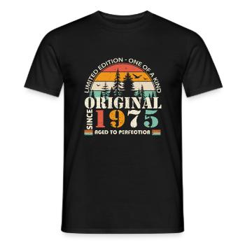 1975: Vintage Legend for the 49th Anniversary - Men's T-Shirt - black - Front - AI Model Male 178 light (178cm)