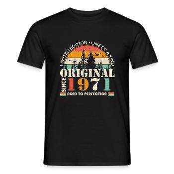 1971: Vintage Legend for the 53rd Anniversary - Men's T-Shirt - black - Front - AI Model Male 178 light (178cm)