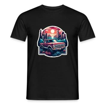voiture vintage americaine et sportive - T-shirt homme - noir - Devant - AI Model Male 178 light (178cm)