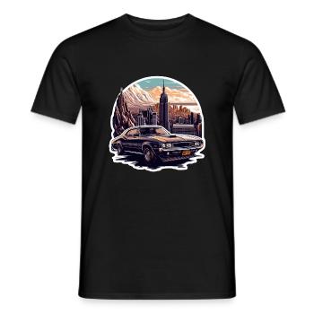 Amerikanischer Oldtimer und Sportwagen - Männer T-Shirt - Schwarz - Vorne - AI Model Male 178 light (178cm)