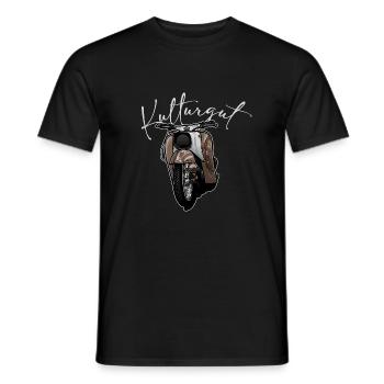 Schwalbe Tuning (marron / rouille) // Illustration - T-shirt homme - noir - Devant - AI Model Male 178 light (178cm)