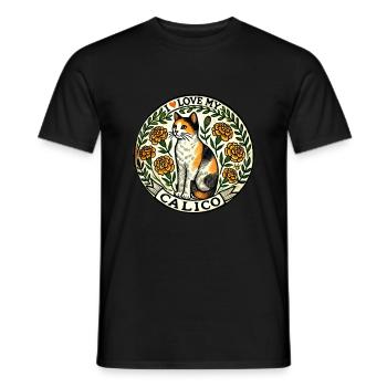 I love my calico cat - Men's T-Shirt - black - Front - AI Model Male 178 light (178cm)