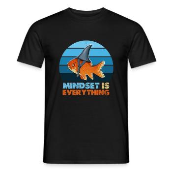Goldfisch-Hai-Mindset ist alles, motivierend - Männer T-Shirt - Schwarz - Vorne - AI Model Male 178 light (178cm)