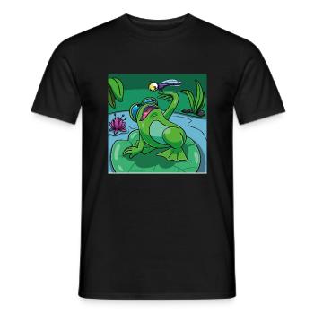 Best Friends Collection: Frog and Dragonfly - Men's T-Shirt - black - Front - AI Model Male 178 light (178cm)