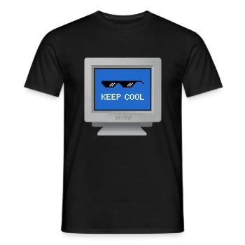 CRT design - "Stay Cool" Wallpaper - Men's T-Shirt - black - Front - AI Model Male 178 light (178cm)