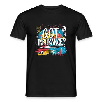 The path to the ideal insurance solution - Men's T-Shirt - black - Front - AI Model Male 178 light (178cm)